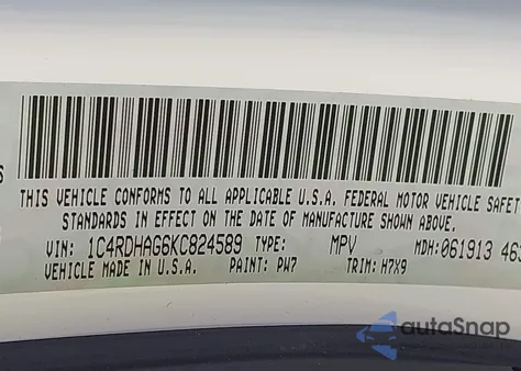 2019 Dodge Durango Sxt Rwd from USA, damaged, VIN 1C4RDHAG6KC824589